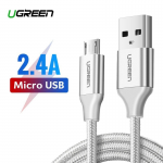 UGREEN US290 USB Micro 1m silver οικονομικό καλώδιο ποιότητας γρήγορης φόρτισης μεταφοράς δεδομένων